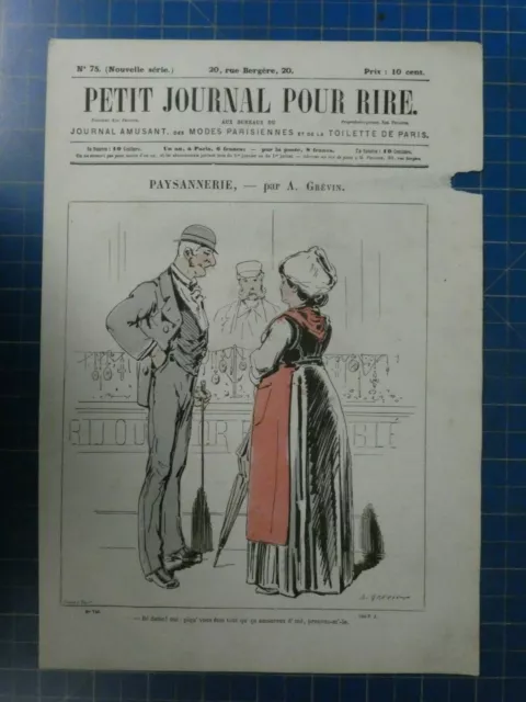 Petit Journal pour rire No.75 Paysannerie par A.Grévin 30x21cm O-3132