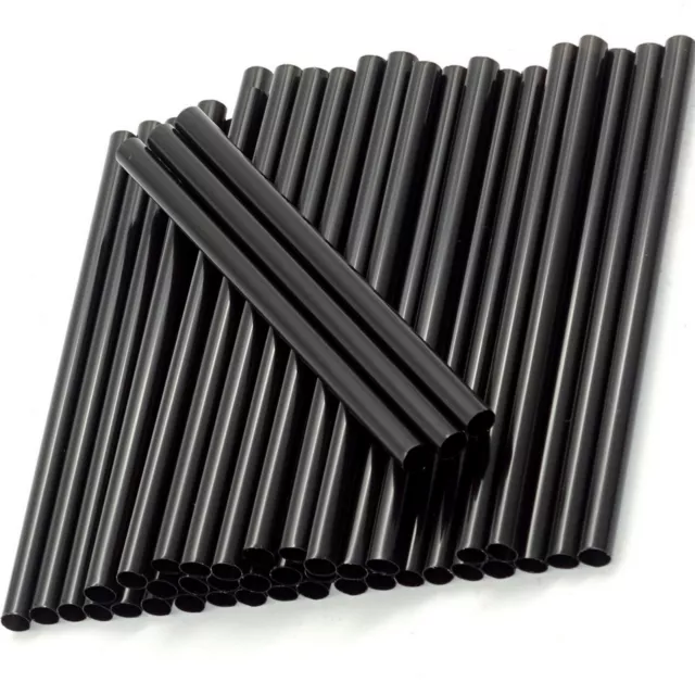 1000 x Mehrweg Cocktail Trinkhalme 150x8mm Plastik Strohhalme (4x250er) schwarz