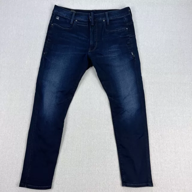 G-Star Raw Jeans Mens 33x30 (Fits 33x27) D-Staq 3D Skinny Dark Blue Denim