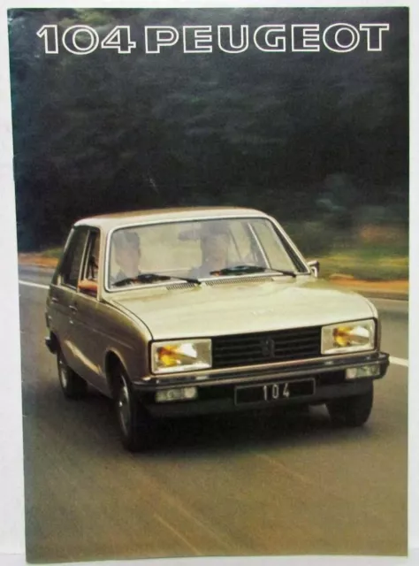 1977 Peugeot 104 SL GL6 & GL Sales Brochure - French Text