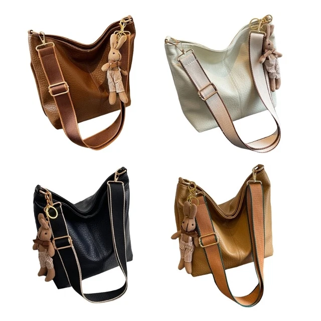 Comfortable and Stylish PU Wide Strap Large Shoulder Crossbody Bag for Women