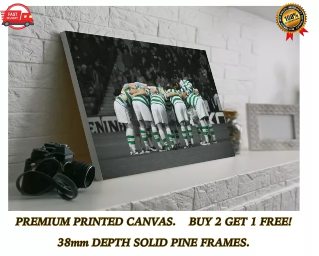 The Celtic Huddle Football Large CANVAS Art Print Gift A0 A1 A2 A3 A4