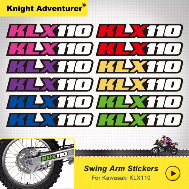 For Kawasaki KLX 110 Motorcycle Swing Arm Emblem Decal Sticker Graphics Kit 2pcs