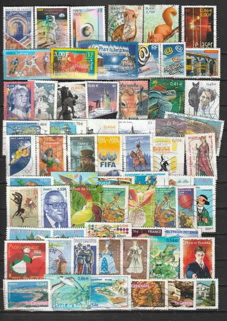Lot De +320 Timbres Oblitérés, Tous Différents, Années 2000 à 2005