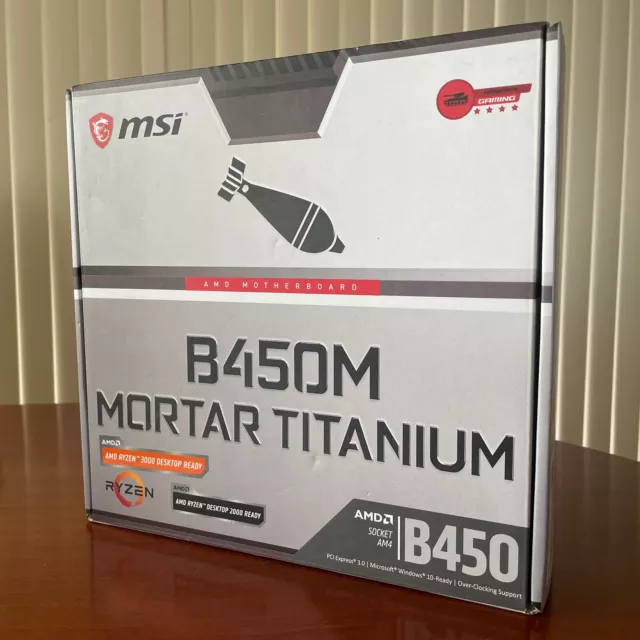 MSI B450M MORTAR TITANIUM AMD B450 Ryzen DDR4 AM4 Micro-ATX Motherboard