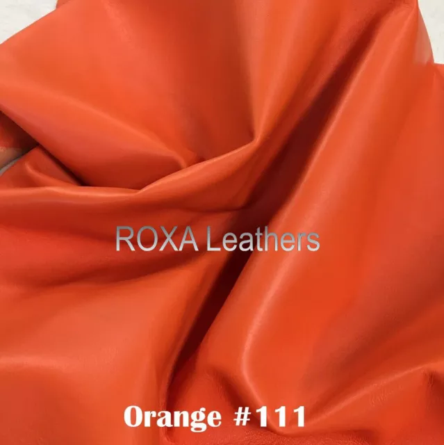 Genuine Lambskin Leather Orange Skins Hide Sheep Lamb Nappa 6 Sqft Leather Skins