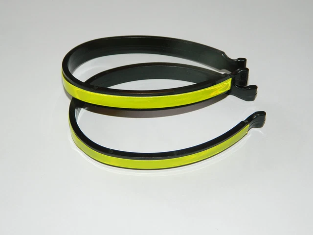 Reflective Cycle Bike Trouser Clips Clip Holder Hi Viz Safety Strip