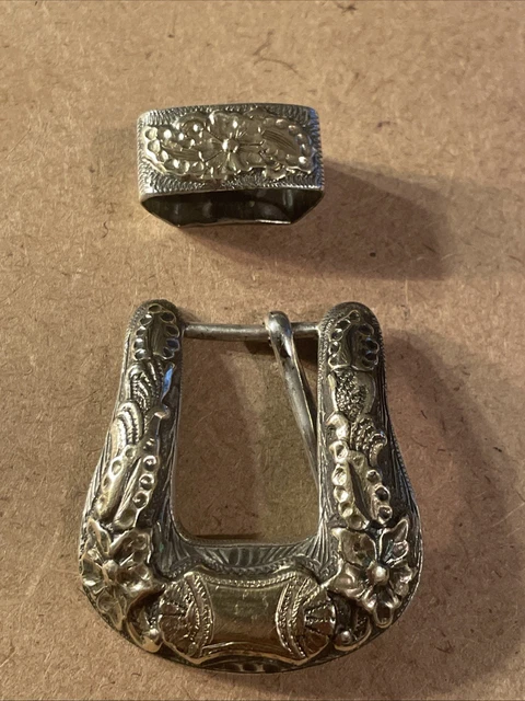 HOLLANDS SAN ANGELO #203 Sterling Silver / 14K Gold 4pc Belt  display picture 1