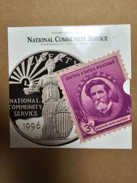 1996 U.S. Mint National Community Service Commemorative Coin and Stamp Set
