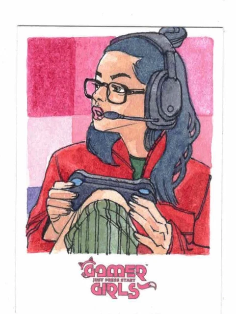 Comic Obsessions & 5FINITY Gamer Girls Original Sketch Card Leon Braojos