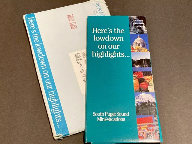 NOS 1990 South Puget Sound Travel Brochures Packet Mint 5 Pieces In Holder