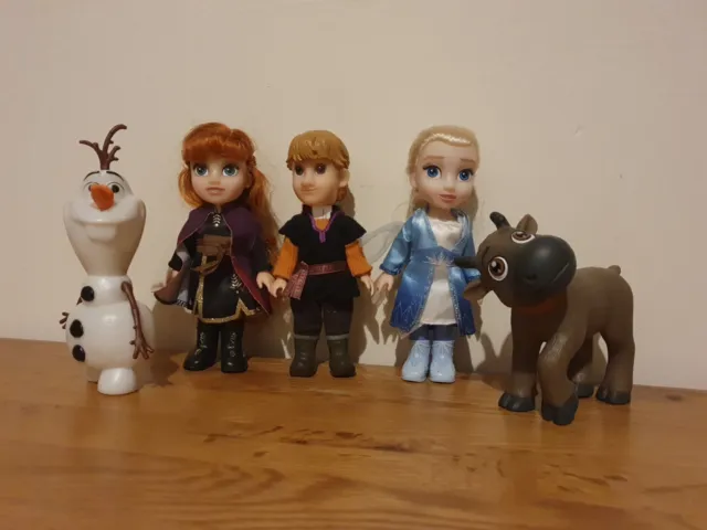 Disney Frozen Mini Toddler Petite 6” Princess Dolls Elsa, Anna, Kristoff Sven