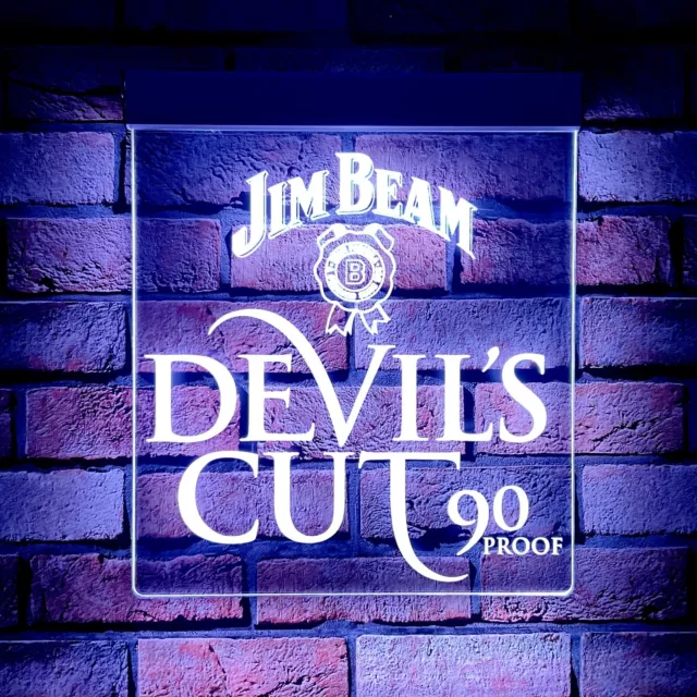 Jim Beam Devils Cut LED Sign,Edgelit,Bar,Mancave,Led,Remote Control,Light,Gift 3