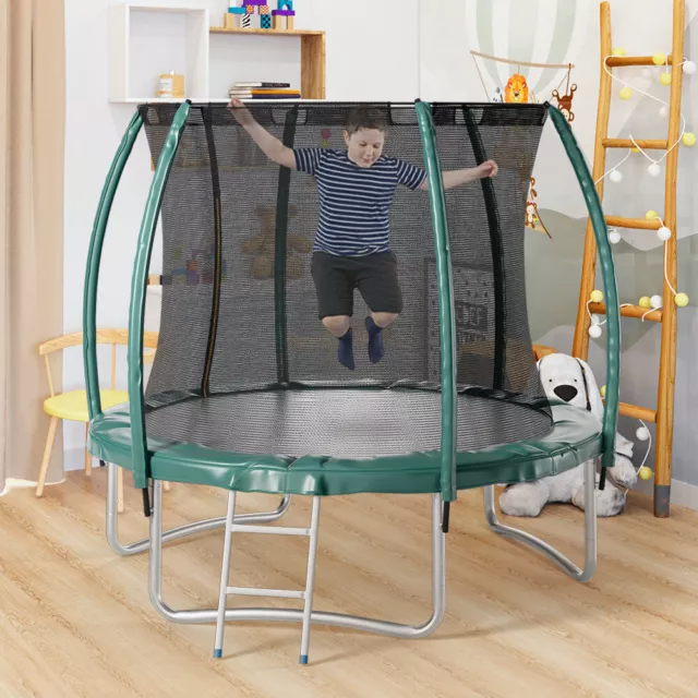 Outdoor Trampoline 6FT 8FT 10FT 12FT 14FT with Safety Enclosure Net and Ladder