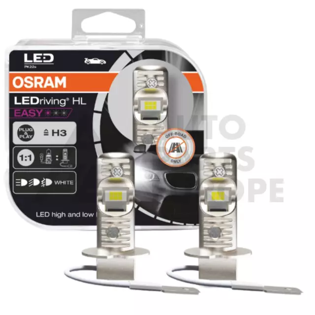 Coppia Lampadine H3 OSRAM LED Luce Bianca Alta Luminosità Lunga Durata Auto