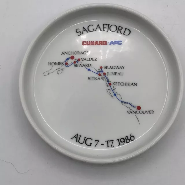 Sagafjord Cunard NAC Norwegian Cruise Lines Rosenthal Coaster Or Trinket Dish