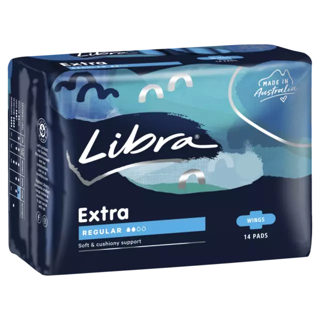 Libra Extra Regular with Wings 14 Pads Soft & Cushiony Support BodyFit Shape