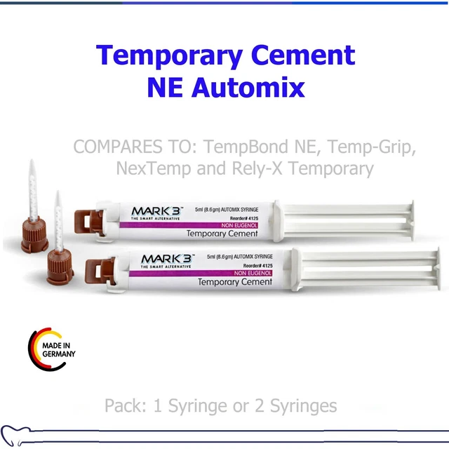 DENTAL TEMPORARY CEMENT NE Automix Crown Bridge Cement, Eugenolfree 1 or 2/pk 52.95 PicClick DENTAL TEMPORARY CEMENT NE Automix Crown Bridge Cement, Eugenolfree 1 or 2/pk 52.95 PicClick