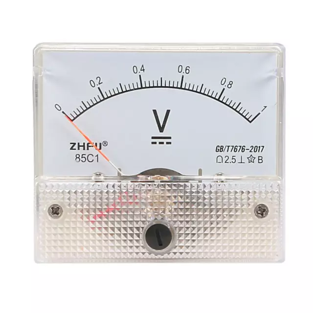 DC 0-1V Analog Panel Voltage Gauge Volt Meter 85C1 2.5% Error Margin