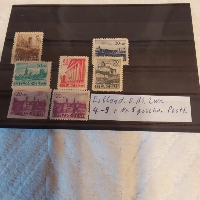 Estland 1939-45 DB 4-9   1mal 5geschitten Postfrisch