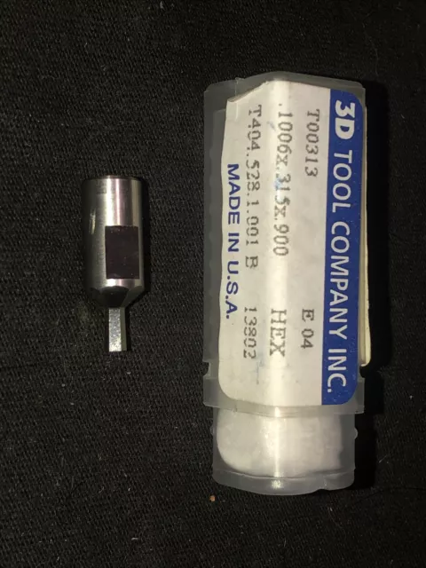 Qty. 1, 3D Tool Co,  306-101  Hexagon Internal Rotary Broach. 2.5mm Hex. USA!