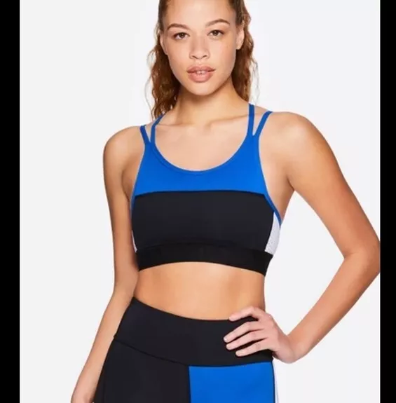 BNWT Alala Block Sports Bra Black Lapis Blue M