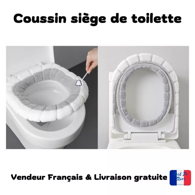 Housse Siège Toilette WC Salle de bain Doux Confort Lavable Accessoire Universel