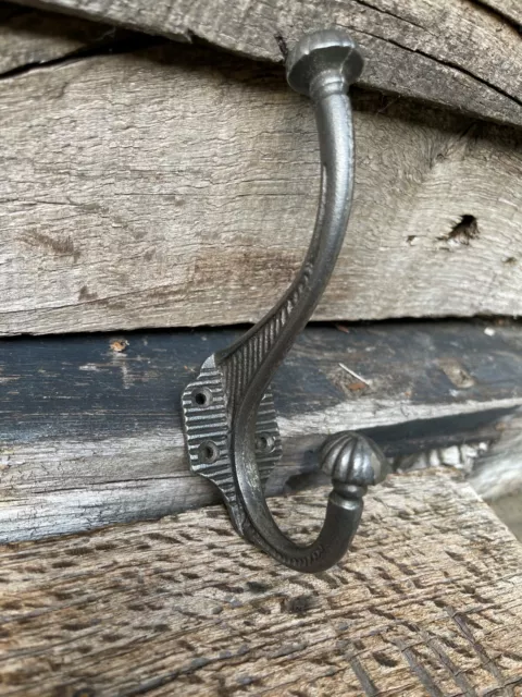 Cast Iron Hat & Coat Hook Victorian Antique Vintage Style Pumpkin Tip