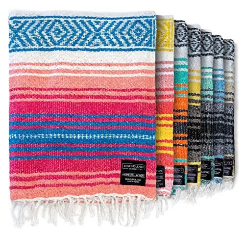 Authentic Mexican Blanket - Park Handwoven Serape Blanket Perfect as Beach Pi...