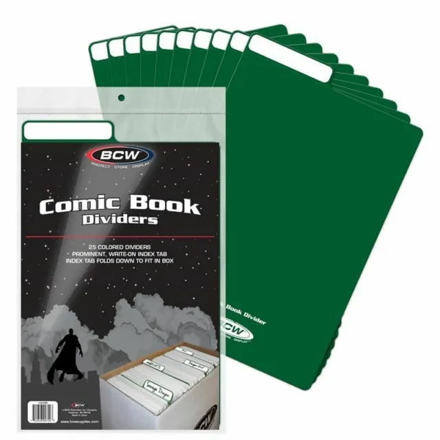 1x Comic Book Dividers - Pack of 25 Green Dividers (1-CD-GRN)