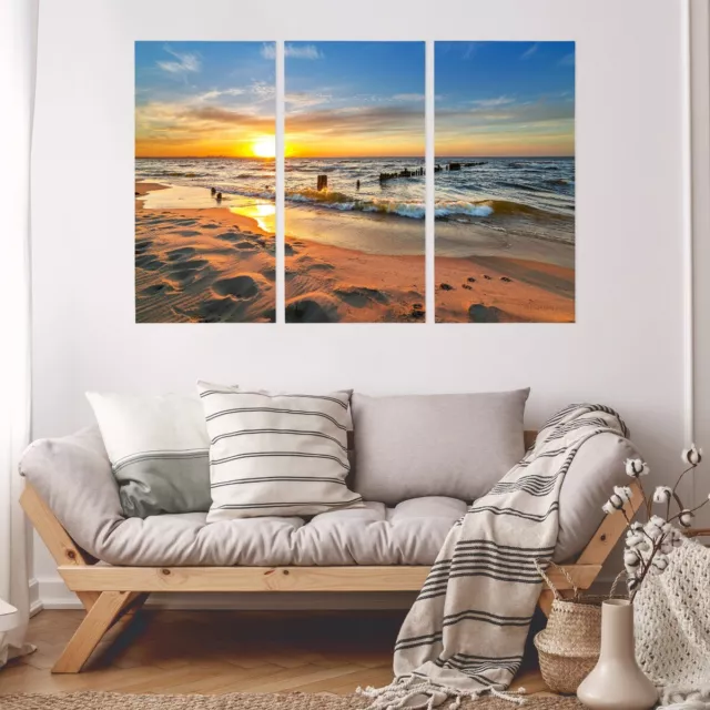 Leinwand Bilder SET 3-Teilig OSTSEE Natur 3D Effekt Meer Wandbilder xxl 2249