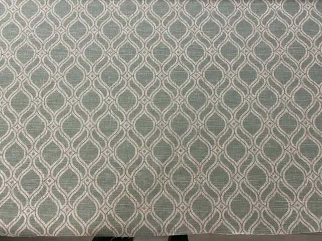 Spruce Deco Trellis Pale Green Mint  Linen 140cm wide Curtain/Upholstery Fabric