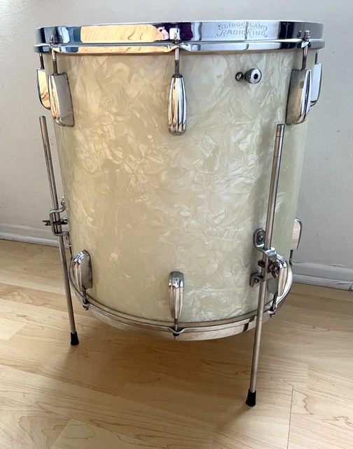 VINTAGE SLINGERLAND EARLY 1950's 16x16" Floor Tom Marine Pearl w/Legs