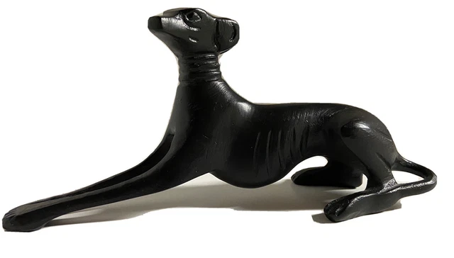 Greyhound or Whippet Dog Metal Figurines 7.5” Long 3.5” Tall Vintage