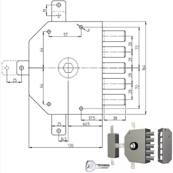 CR Serrure de Sécurité Quintuple Sx Pompe 3300P 3838923570242