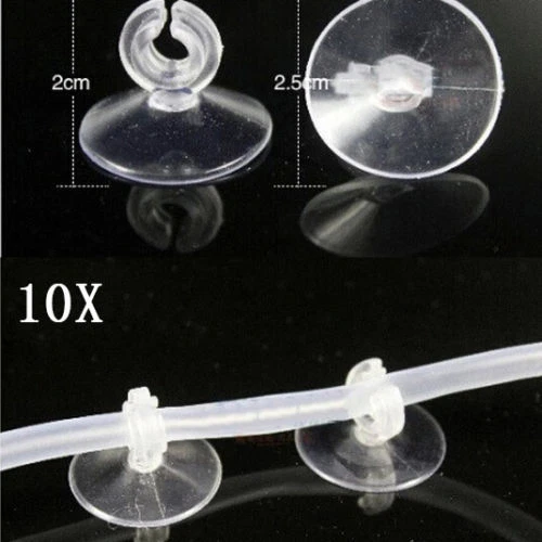 10x Aquarium Fish Tank Suction Cup Sucker Holders For Air Line Tube Hose Pump