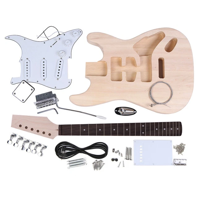 21 FRETS DIY "Build Your Own" Unfinished Electric Guitar Kit Basswood