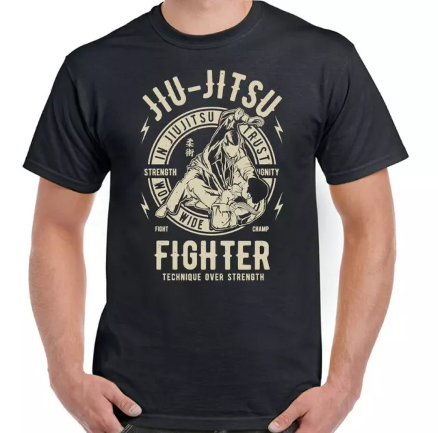 T-shirt uomo arti marziali Jiu Jitsu Fighter allenamento top palestra MMA combattimento brasiliano 6
