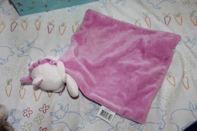 Doudou Mes Petits Cailloux Licorne Plat Rose Blanc Neuf 3