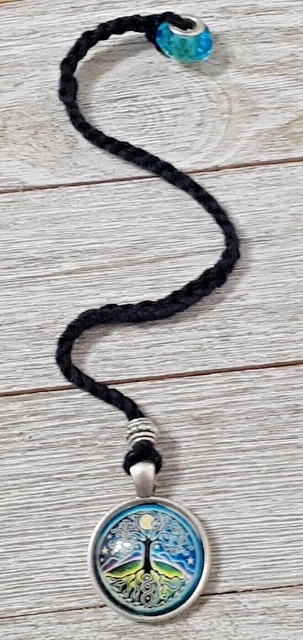 Tree of Life Full moon crochet bookmark handmade black thread