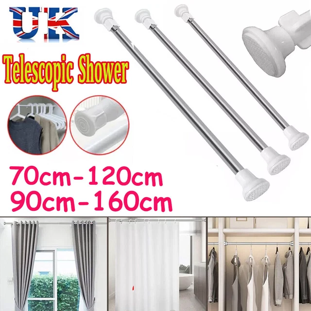 EXTENDABLE SPRING LOADED Net Rods Telescopic Voile Tension Curtain Rail