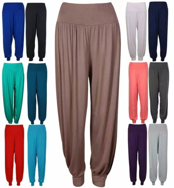 Womens Harem Ali Baba Pants Ladies Trousers Long Baggy Leggings Yoga Uk 8-26