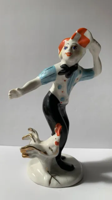 Figura del payaso Oleg Popov de porcelana rusa, siglo XX