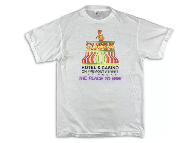Vtg Single Stitch Four Queens Casino Hotel Mens T Shirt Las Vegas  Large