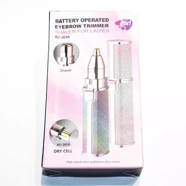 Cortadora de cejas 2 en 1 depiladora de vello facial indolora afeitadora para mujeres brillo BZ-203B