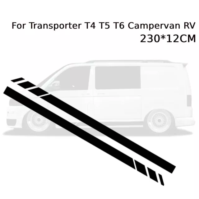 Stilvolle schwarze Seitenstreifen Aufkleber für Transporter T4 T5 Perfect Auto