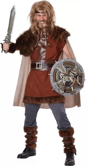 Mighty Viking Warrior King Medieval Man Fancy Dress Up Halloween Adult Costume