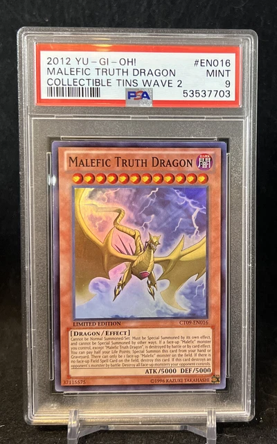2012 Yugioh! Malefic Truth Dragon CT09-EN016 Limited Super Rare PSA 9 Nice