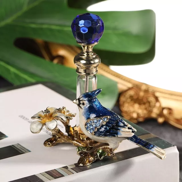 5ml Blue Bird Perfume Bottle Vintage Glass Crystal Empty Essential Oil Bottles