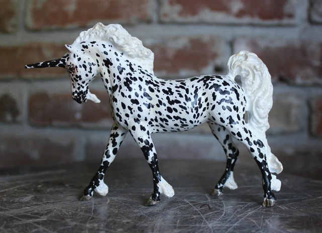 Custom Black Leopard Appaloosa Breyer Little Bits/Paddock Pals Unicorn